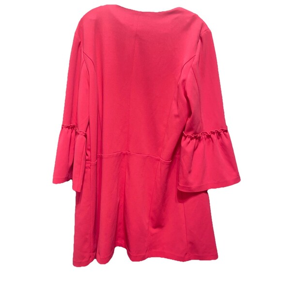 Soho Apparel  Large Open-Front Light Red Jacket with Ruffle Sleeves & Pockets - Picture 3 of 7